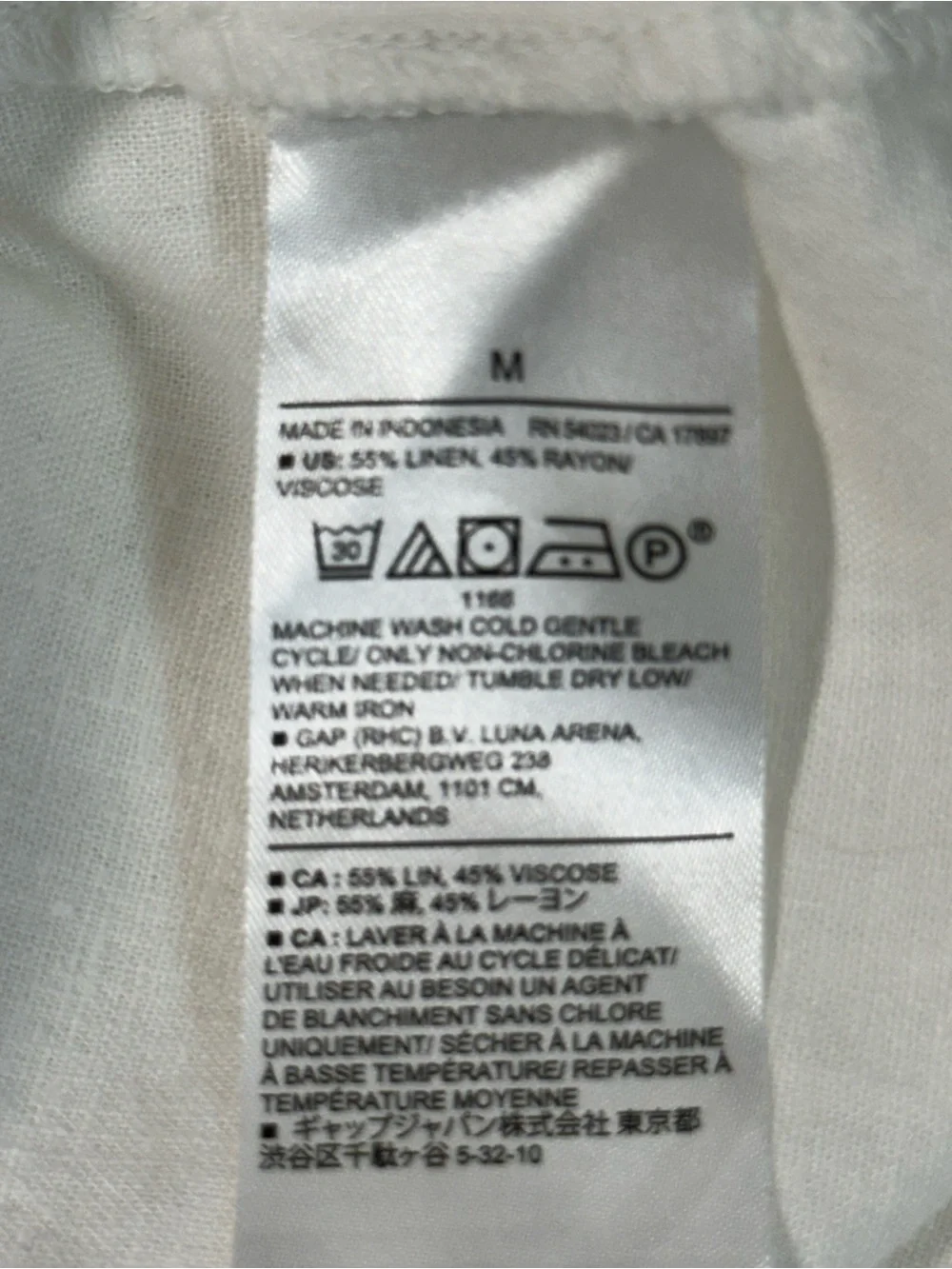 Banana Republic Linen blend White Casual collar Button-Down boxy Shirt Sz M